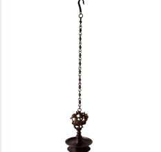 Peacock Diya Brass Hanging Oil Lamp With Chain
